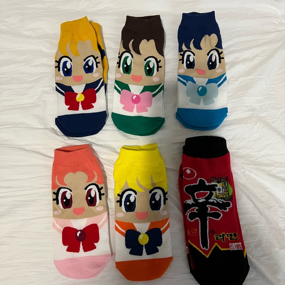 Sailor moon + NongShim socks - brand new never worn without tags